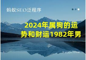 2024年属狗的运势和财运1982年男