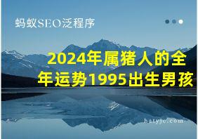 2024年属猪人的全年运势1995出生男孩