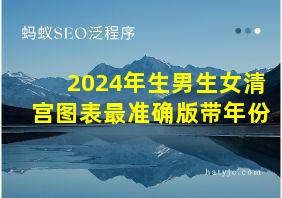 2024年生男生女清宫图表最准确版带年份