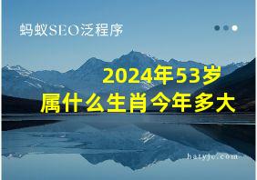 2024年53岁属什么生肖今年多大