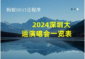 2024深圳大运演唱会一览表