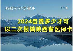 2024自费多少才可以二次报销陕西省医保卡