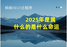 2025年是属什么的是什么命运