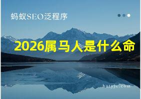 2026属马人是什么命