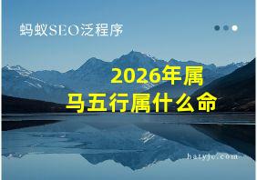 2026年属马五行属什么命