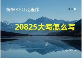 20825大写怎么写