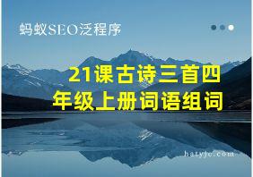 21课古诗三首四年级上册词语组词