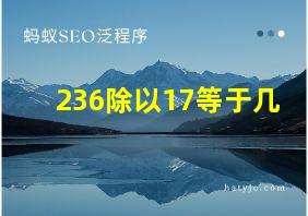 236除以17等于几