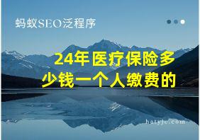 24年医疗保险多少钱一个人缴费的