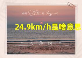 24.9km/h是啥意思