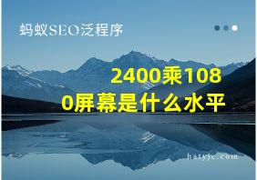 2400乘1080屏幕是什么水平