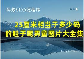 25厘米相当于多少码的鞋子呢男童图片大全集