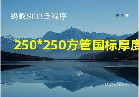 250*250方管国标厚度