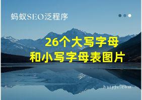 26个大写字母和小写字母表图片