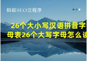 26个大小写汉语拼音字母表26个大写字母怎么读