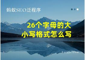 26个字母的大小写格式怎么写