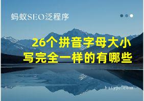 26个拼音字母大小写完全一样的有哪些