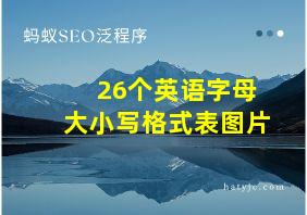 26个英语字母大小写格式表图片