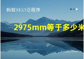 2975mm等于多少米