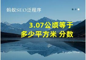 3.07公顷等于多少平方米 分数