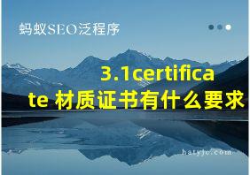 3.1certificate 材质证书有什么要求