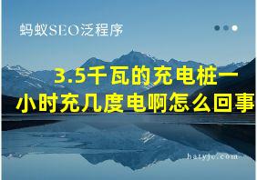 3.5千瓦的充电桩一小时充几度电啊怎么回事