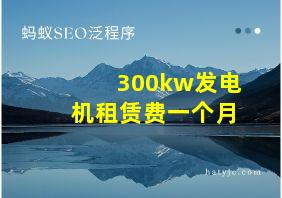 300kw发电机租赁费一个月