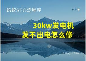 30kw发电机发不出电怎么修