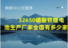 32650磷酸铁锂电池生产厂家全国有多少家