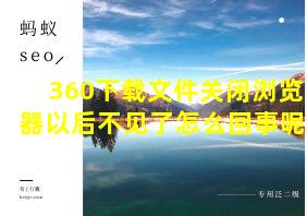 360下载文件关闭浏览器以后不见了怎么回事呢