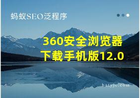 360安全浏览器下载手机版12.0