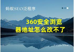 360安全浏览器地址怎么改不了