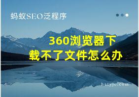 360浏览器下载不了文件怎么办