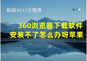 360浏览器下载软件安装不了怎么办呀苹果