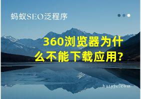 360浏览器为什么不能下载应用?