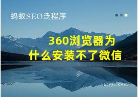 360浏览器为什么安装不了微信