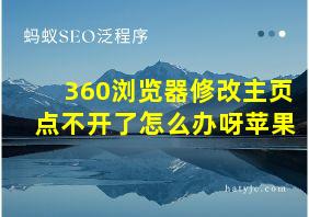 360浏览器修改主页点不开了怎么办呀苹果