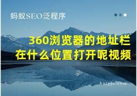 360浏览器的地址栏在什么位置打开呢视频