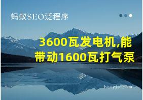 3600瓦发电机,能带动1600瓦打气泵