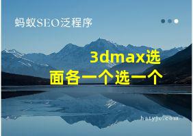 3dmax选面各一个选一个