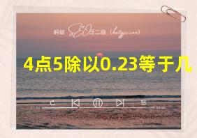 4点5除以0.23等于几