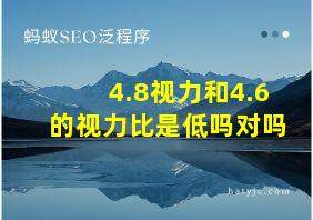 4.8视力和4.6的视力比是低吗对吗