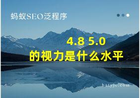 4.8 5.0的视力是什么水平