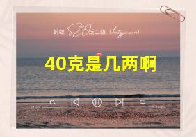 40克是几两啊