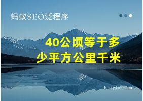 40公顷等于多少平方公里千米