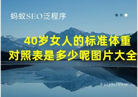 40岁女人的标准体重对照表是多少呢图片大全