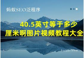 40.5英寸等于多少厘米啊图片视频教程大全