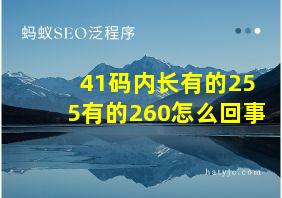 41码内长有的255有的260怎么回事