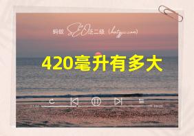 420毫升有多大