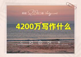 4200万写作什么